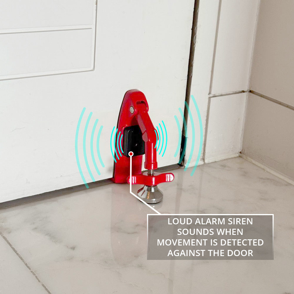 DoorJammer Alarmed – Portable Travel Door Security with Built-In